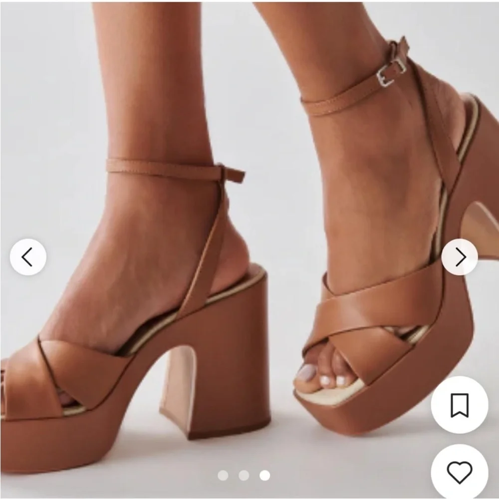 DOLCE VITA CARAMEL LEATHER WESSI HEELS